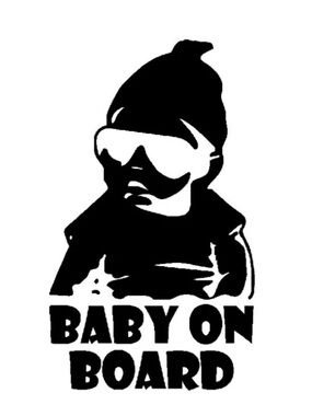 1pc Black Decal Baby on Board Hangover Carlos Vinyl Sticker For Car, Truck, SUV